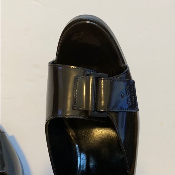 Gucci black leather heel sandal - Picture 4 of 9